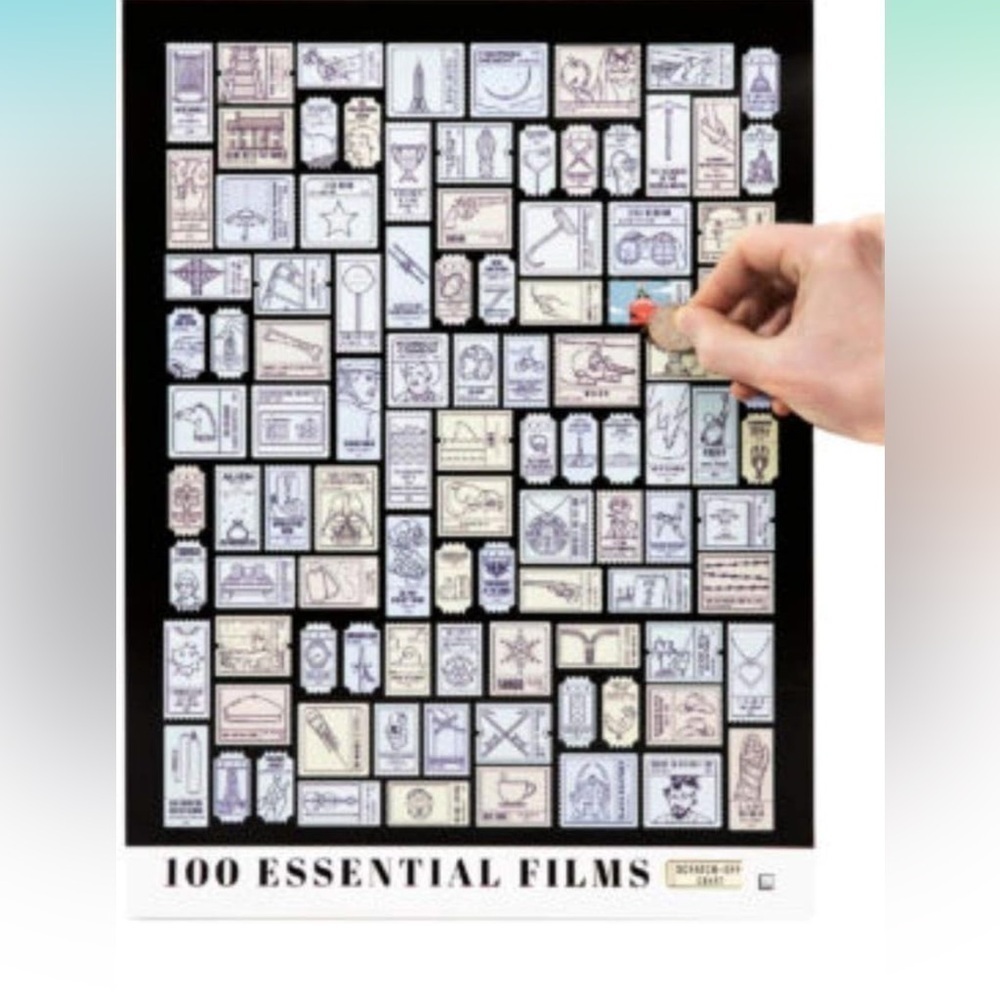Essential Film Scratch Off Chart A Memento Poster for Movies w/ Scratch-Off foil